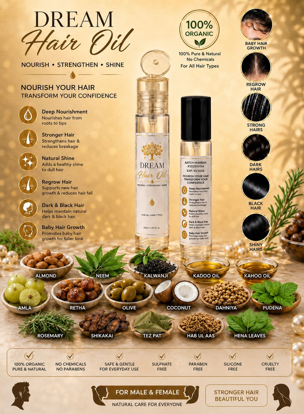 Dream Hair Oil 100 ML Bottle